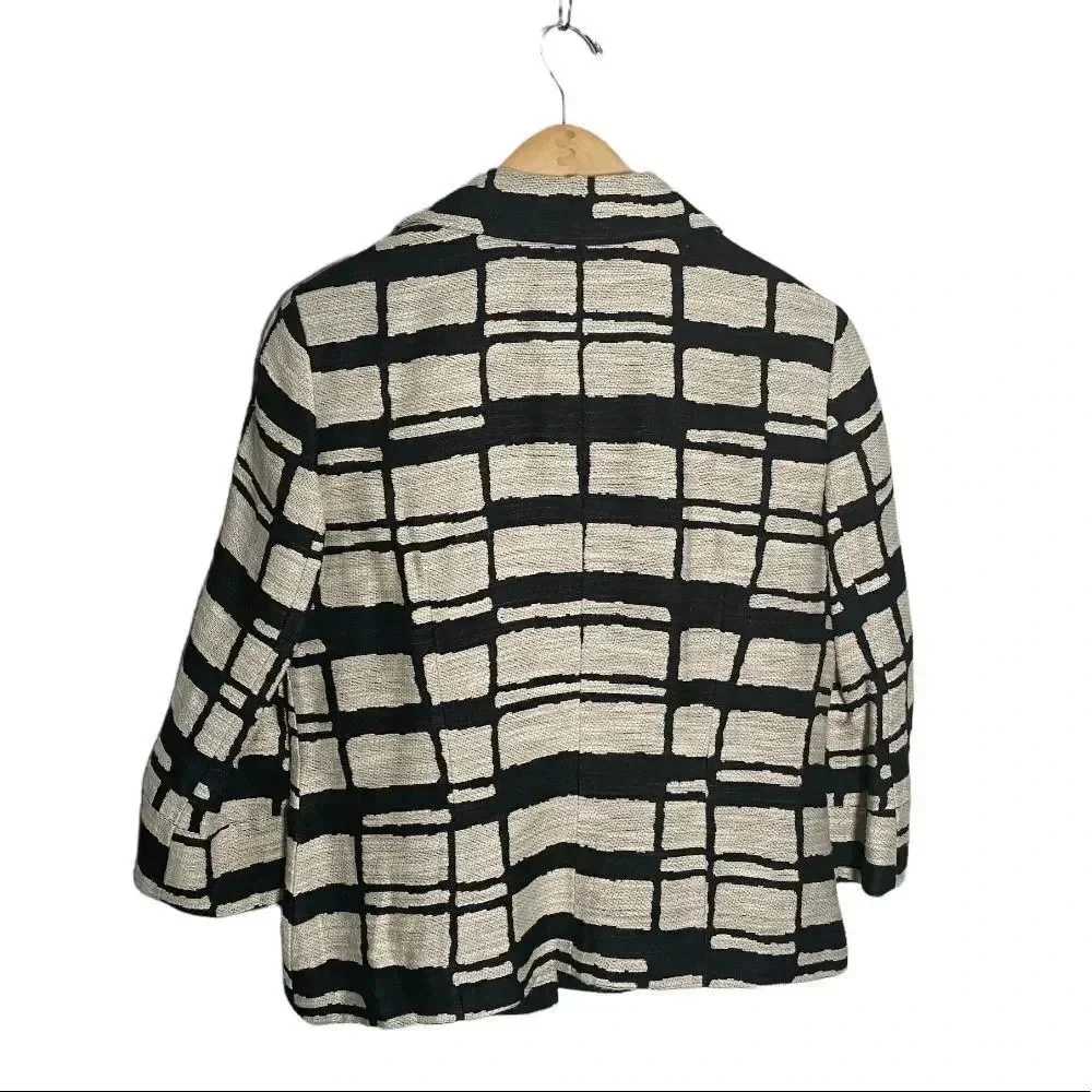 Lafayette 148 Abstract Print One Button Blazer